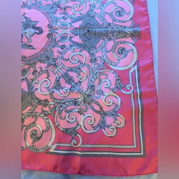 Hermes Silk Scarf Les Tuileries Pink 90cm - Picture 4 of 10